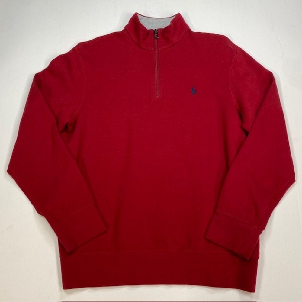 Polo Ralph Lauren Performance Mens Red Quarter Zip Pullover Sweatshirt Medium